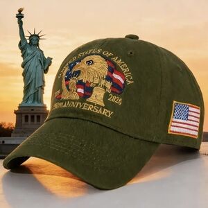 Embroidered USA 250th Anniversary 1776-2026 Commemorative Baseball Cap Hat